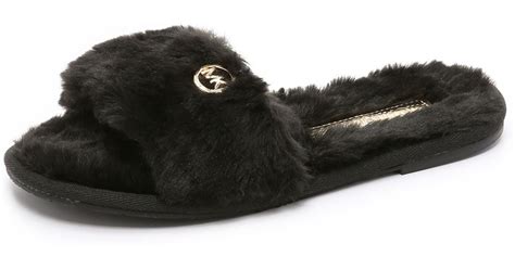 michael kors fluffy slippers